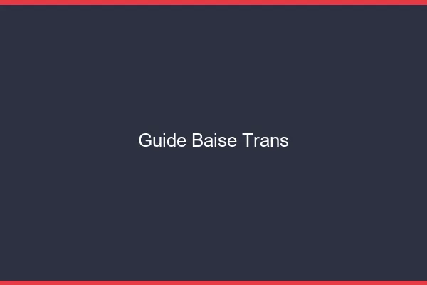 Guide baise trans