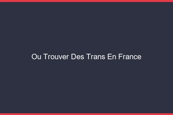 Où trouver des trans en France