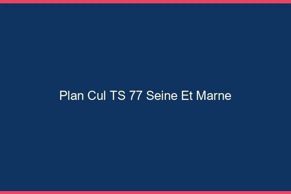 Plan cul TS 77 seine-et-marne