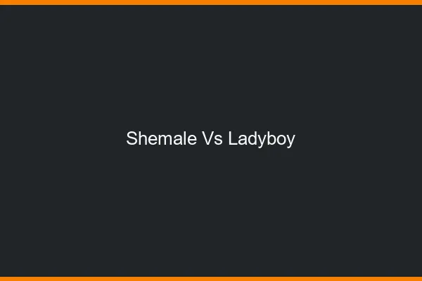 Shemale vs ladyboy