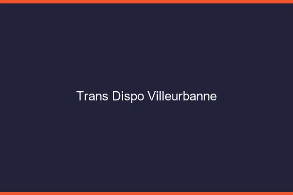 Trans dispo Villeurbanne