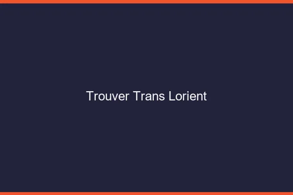 Trouver trans Lorient